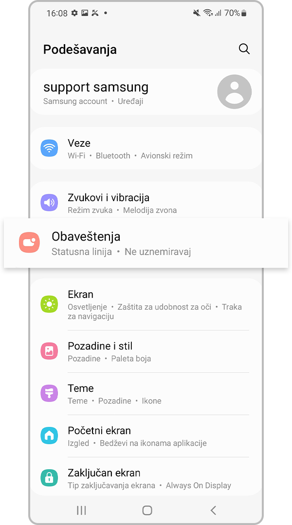 Podešavanja obaveštenja