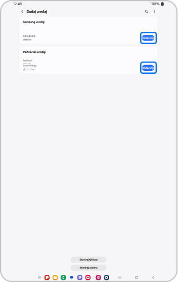 Dodajte Samsung ili Partner uređaj