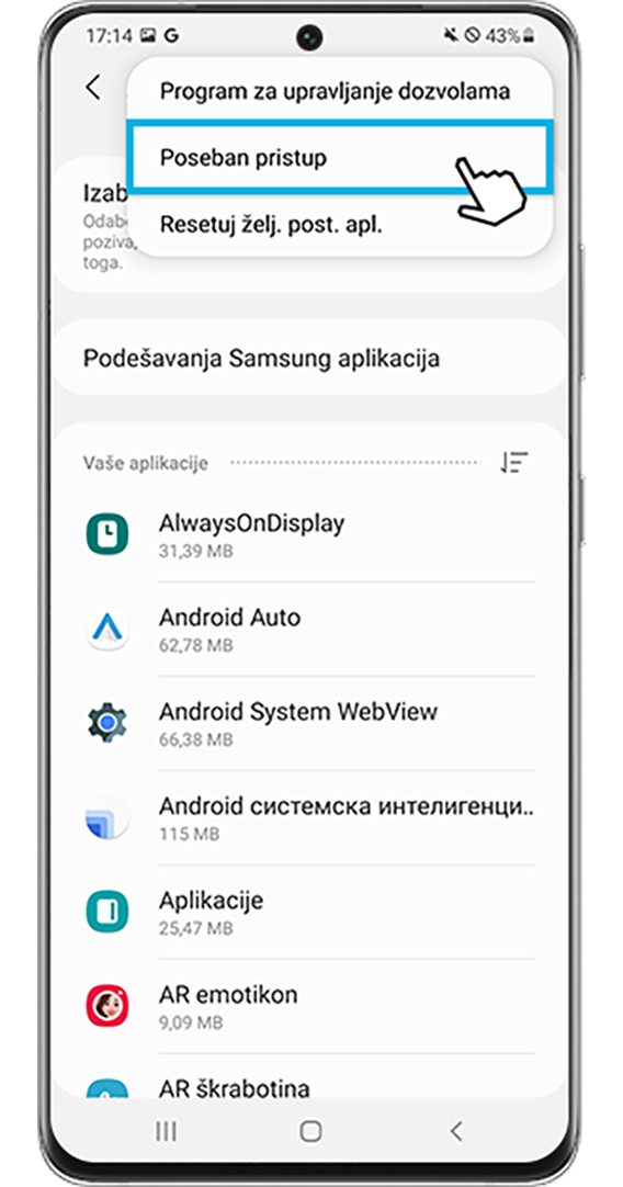optimizacija pojedinačnih aplikacija tako da manje troše bateriju – više opcija