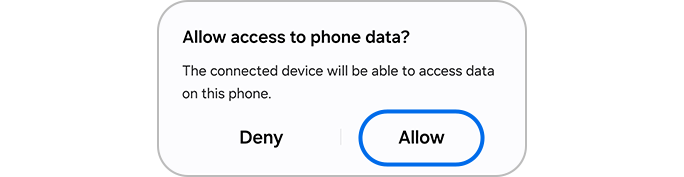 Dodirivanje dugmeta Dozvoli za pristup podacima telefona