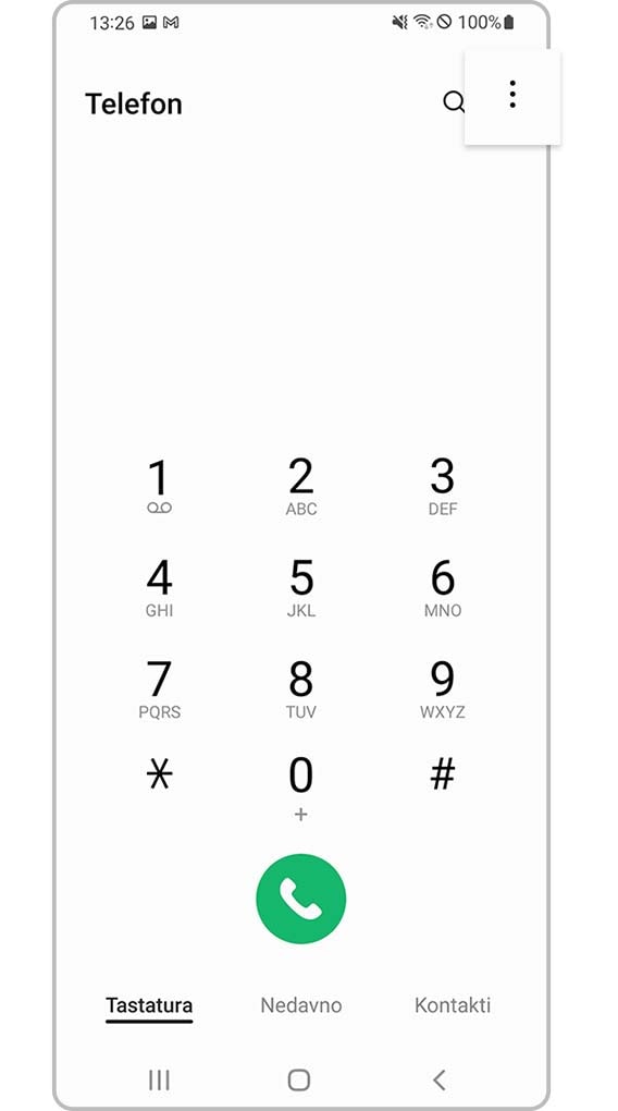 provera da li uređaj blokira nepoznate brojeve, 1. korak