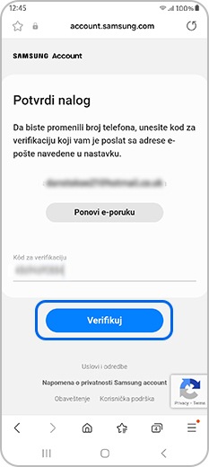 Verifikuj kôd i pošalji na adresu e-pošte