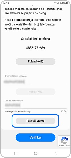 Unesite svoj novi broj, a zatim verifikujte kôd koji ste primili