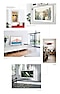 The Frame TV is shown in various home interiors with different works of art shown on their screen.