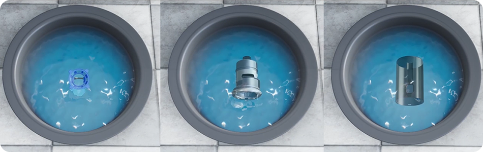 Положите части пылесборника в воду