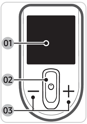 Блок кнопок и экрана на пылесосе.