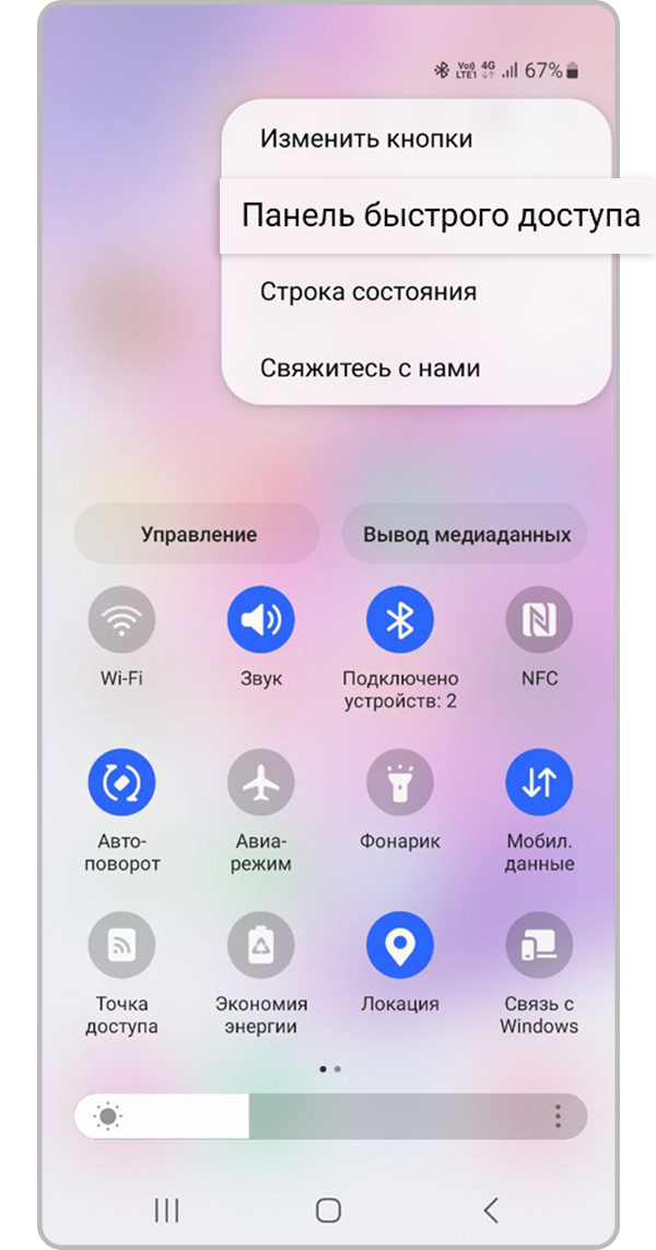 Выберите «Панель быстрого доступа»