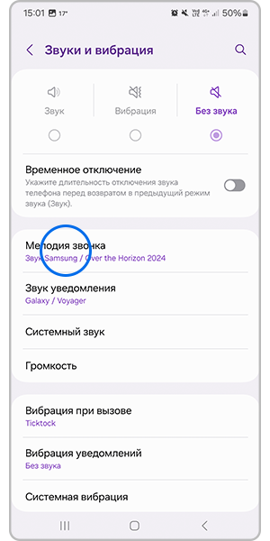 Выберите «Мелодия звонка».