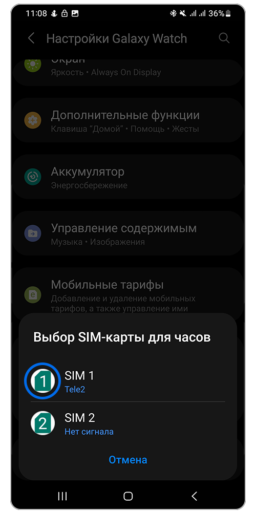 Выберите «SIM-карту»