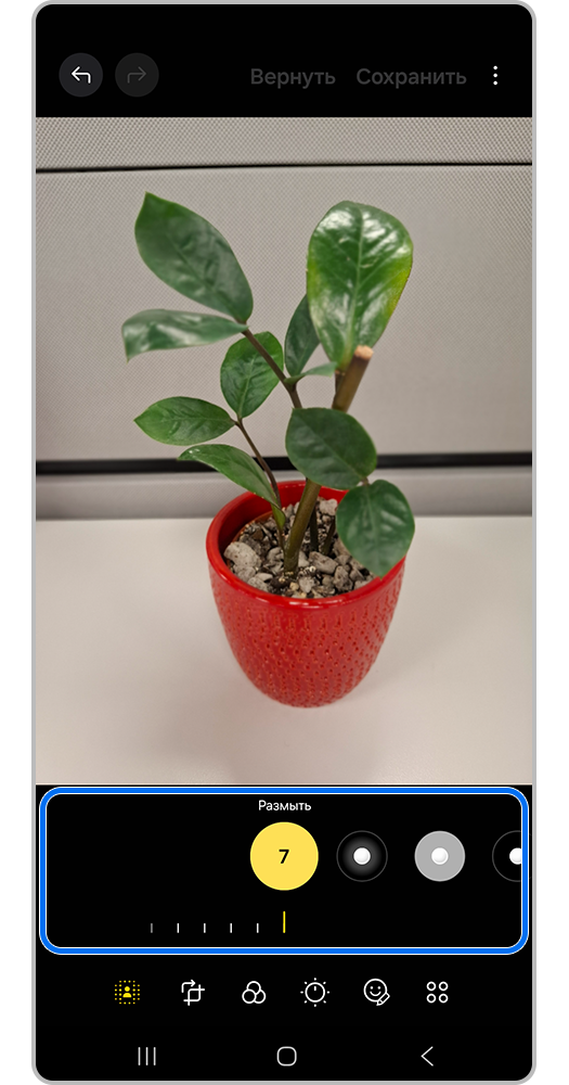 Настройте вид размытия