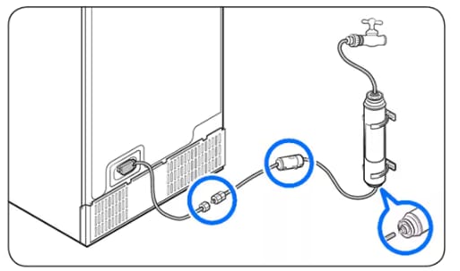 Connect the coupler to the cold water tap supply.