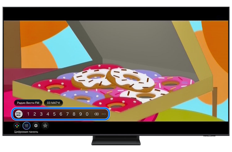 Кнопка "TTX/MIX" на экране