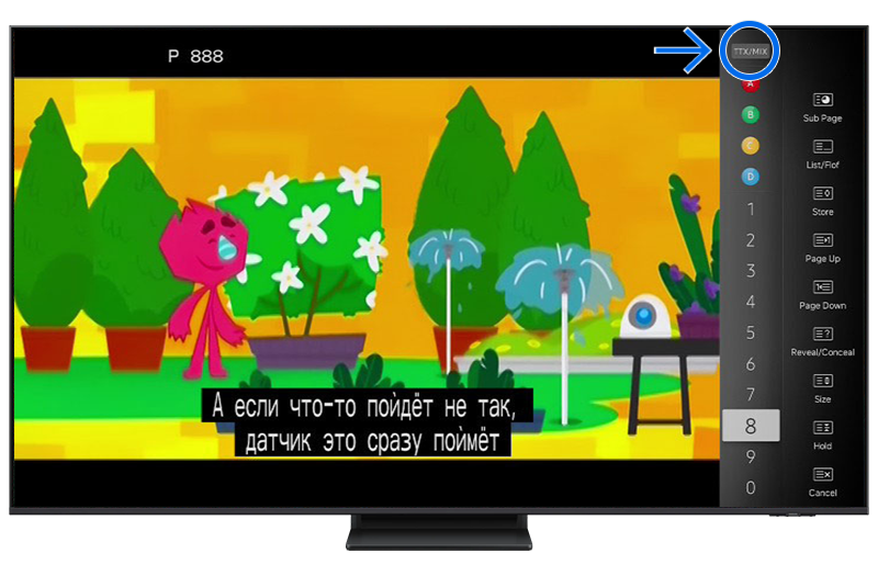 Отображение субтитров для телепередачи