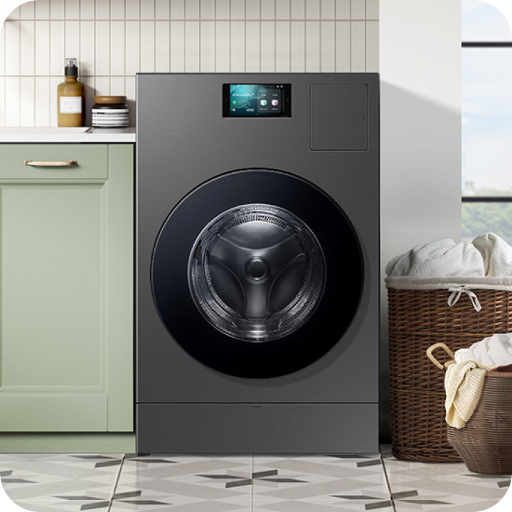Отдельностоящая стирально-сушильная машина с инвертором и программами стирки для эффективного цикла стирки и сушки белья.