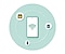 A green circle has a smatrphone icon with WiFi in the middle, surrounded by three circles each holding a Bespoke robot cleaner, a Bespoke Laundry, and a Bespoke Refrigerator. The next step is to connect to your devices. Turn on your device and open the SmartThings app. When your device detected, a connection pop-up will appear. Simply tap Add from the pop-up.