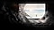 MICRO LED TV is placed inside a mountain cave and is displaying the image of a mountain climber in the sun. The mountain cave blends into the on-screen image to show that the textures of inside and outside the mountain cave are indistinguishable from each other.