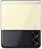 Galaxy Z Flip3 5G in Cream, seen from the rear.