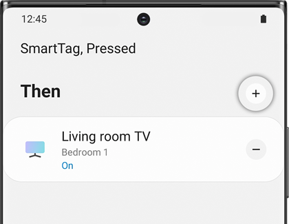 Plus icon highlighted on SmartTag, Pressed setting