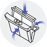attach the clean filter to the external filter and back into place