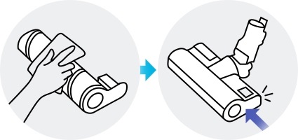 cleaning the soft action brush