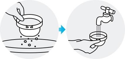 wash and dry the washable micro filter