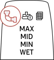 The clogged icon is lit red