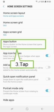 Galaxy S9/S9+: How can I show/hide the Apps button?