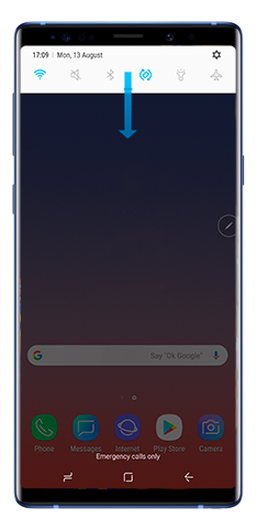 Drop down the notification panel