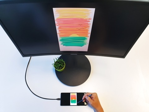Mirroring painting on the screen