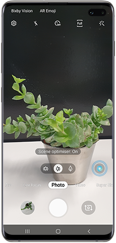 Automatic scene optimisation, Scene optimiser icon on