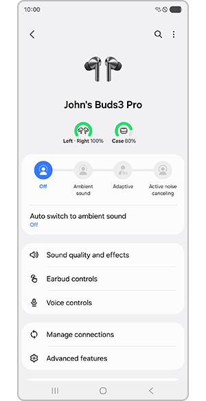Earbuds settings