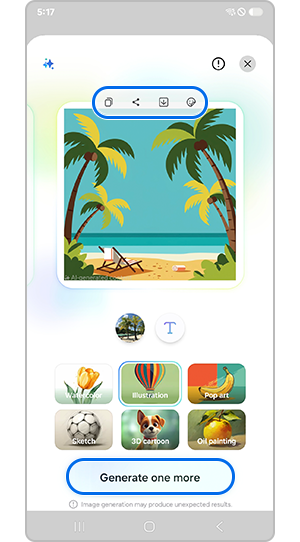 Save or tap concept to generate another image