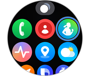 Selecting Samsung Health app