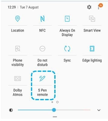 s-pen remote in quick panel