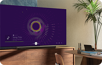 music wall on tv screen