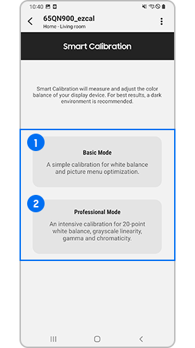 smart calibration start step2 on tv