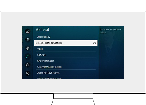 tv intelligent mode settings on