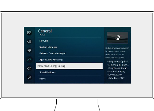 tv power and energy saving mode