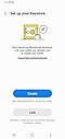 4 simulerade skärmbilder på det grafiska användargränssnittet i Samsung Blockchain Wallet-appen som visar stegen för att konfigurera keystore. Steg 1 är att skapa eller importera en plånbok.