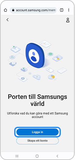 Logga in på ditt Samsung-konto.