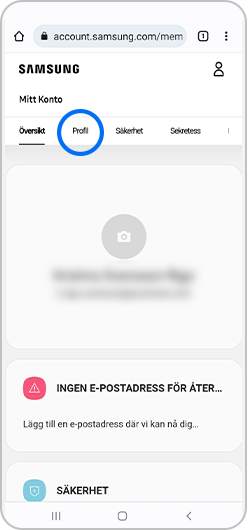 Tryck på Profil längst upp.