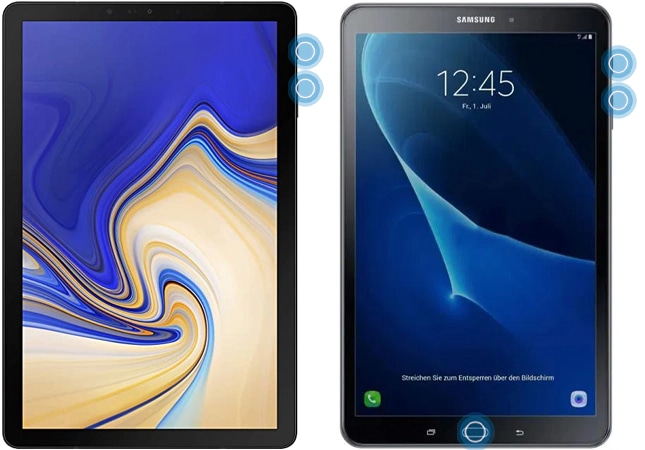 Réinitialiser ma tablette Galaxy avec les touches physiques.