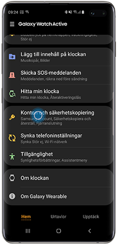 Välj Konton och säkerhetskopiering
