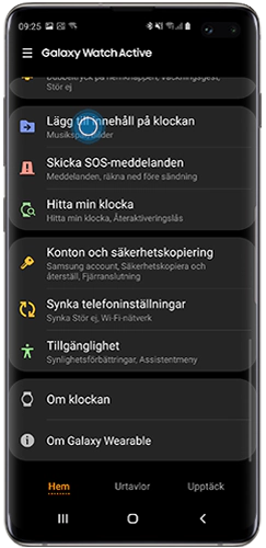 Välj Lägg till innehåll på klockan