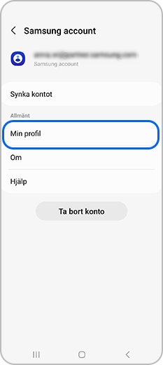Min profil i Samsung-kontot