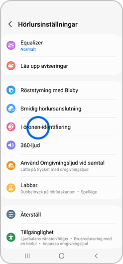 Örondetektering väljs