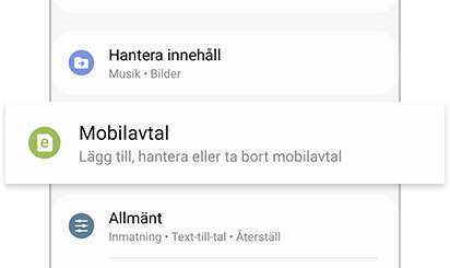 Mobilavtal visas i appen Galaxy Wearable
