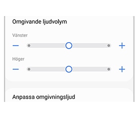 Reglage för omgivningsljudets volym