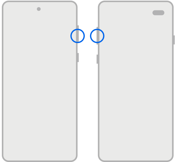 Bild som visar volymknapparna på olika enheter.