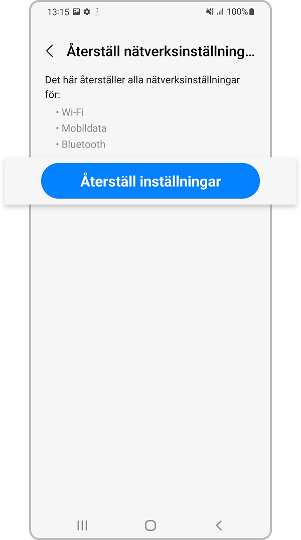 Tryck på Återställ inställningar